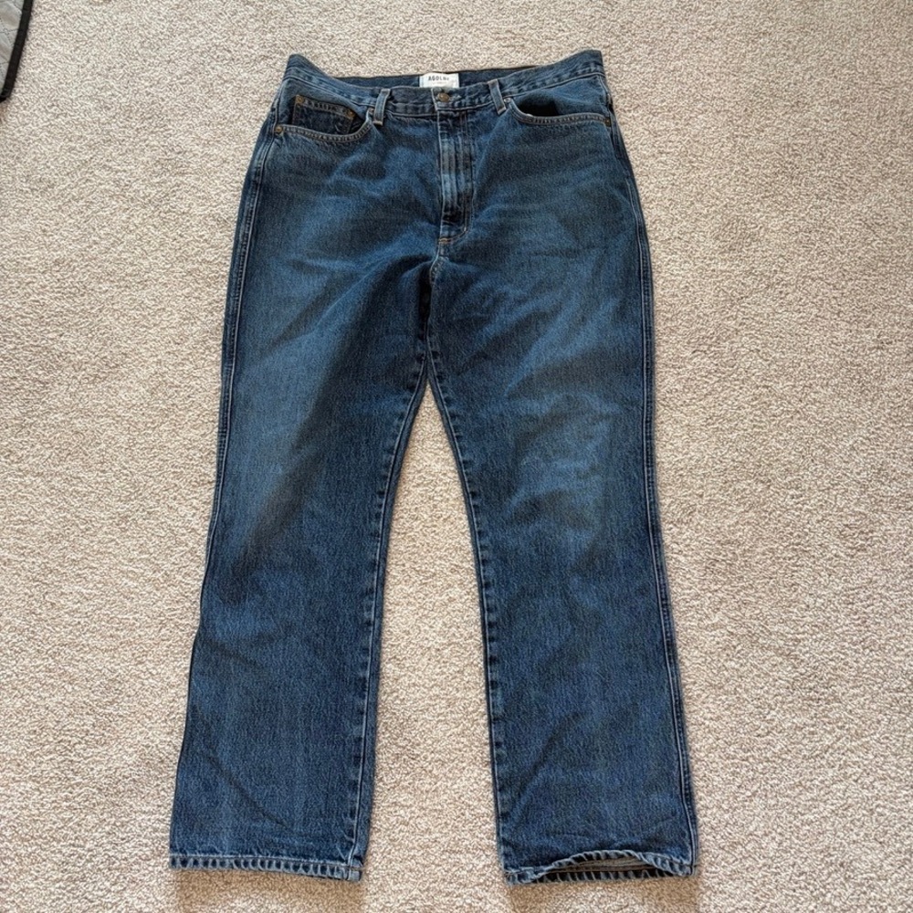 AGOLDE Pinch Waist Jeans Womens 31 Dark Wash High Waist Kick Straight Leg